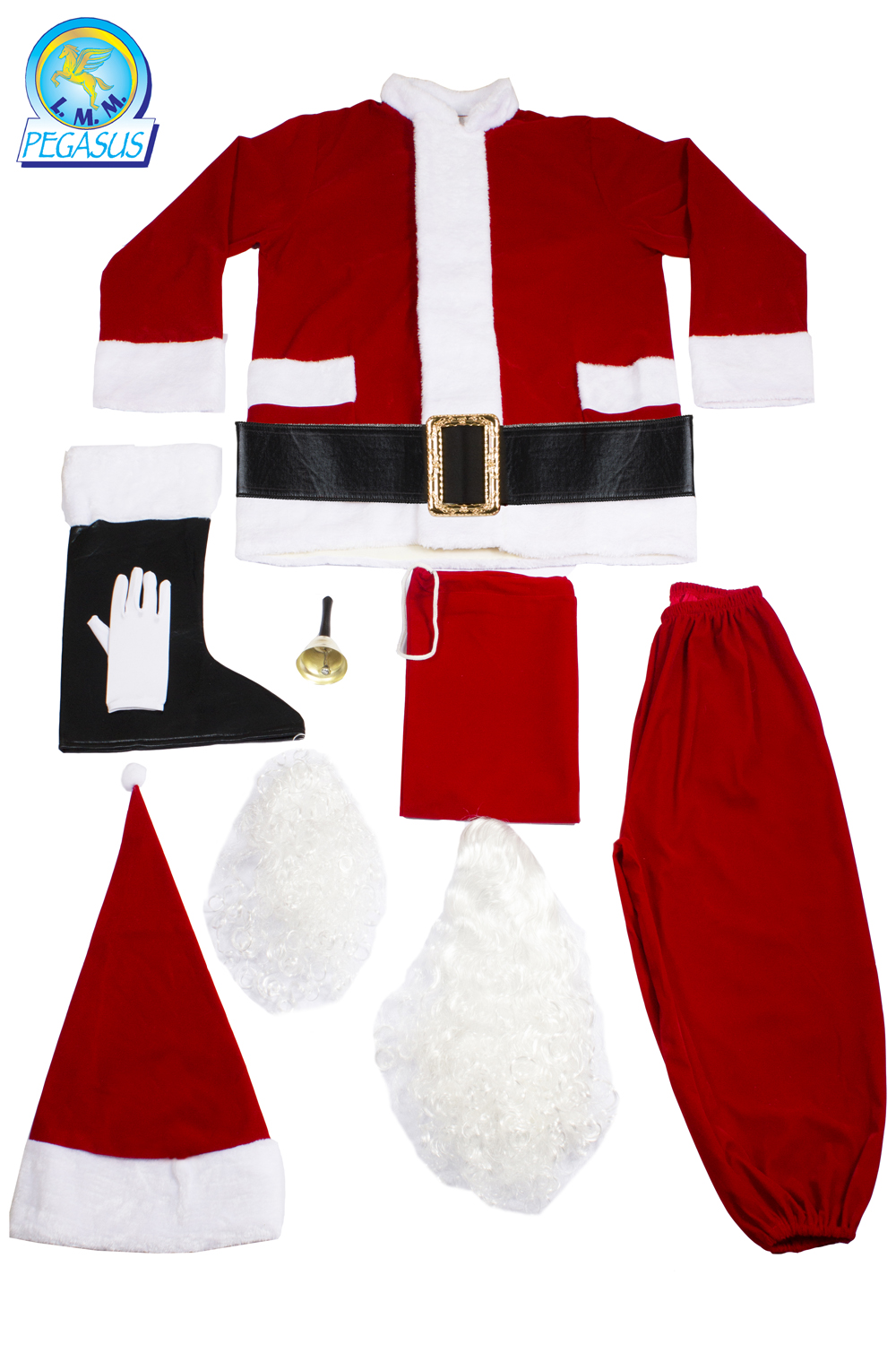 BABBO NATALE ADULTO PROFESSIONALE LUSSO ROSSO TAGLIE FORTI
